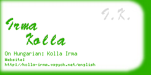 irma kolla business card